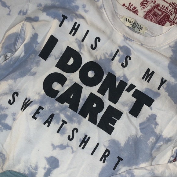 XS “this is my i don’t care sweatshirt” tie dyed - Picture 2 of 2